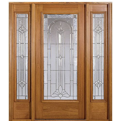 Full Lite Mahogany Wood Entry Door Two Sidelites with Handcrafted ...