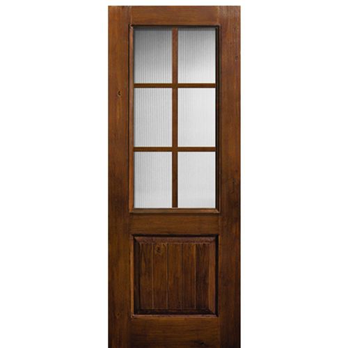 6-Lite 3/4 Lite Fiberglass Prehung Patio Double Door Unit - Door Clearance  Center