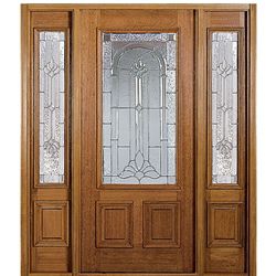 MAI Doors DLT211-1-2 Square Top Exterior Mahogany Door and Sidelites ...