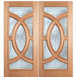 Escon Doors M538A Mahogany Crescendo Modern Double Entry Doors with ...