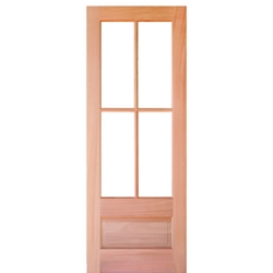 Mahogany Wood Double French Door with 10/5 Glass Prehung