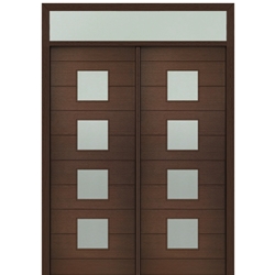 mid century modern double front doors
