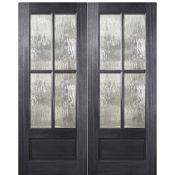 Modern Single Panel Glass Double Front Door